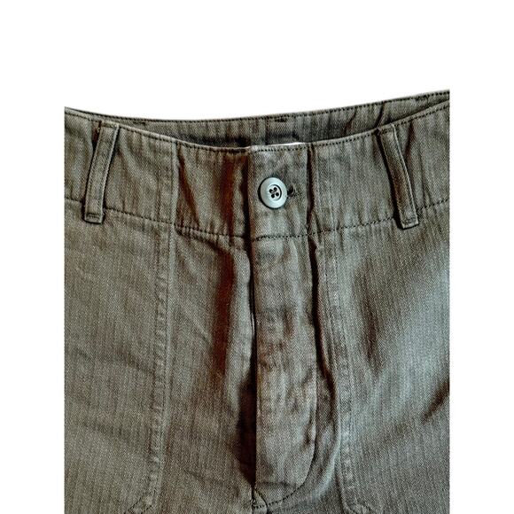 Re/Done Womens 50s Military Shorts Button Fly Olive Green 24 - Picture 5 of 8